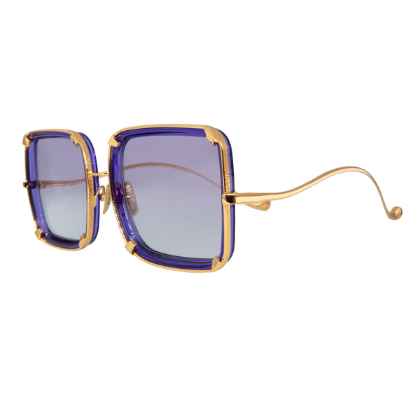 Anna-Karin Karlsson - White Moon - Purple / Gold / Gradient Purple Lenses - Rectangle - Metal - Plastic - Sunglasses - Luxury Eyewear