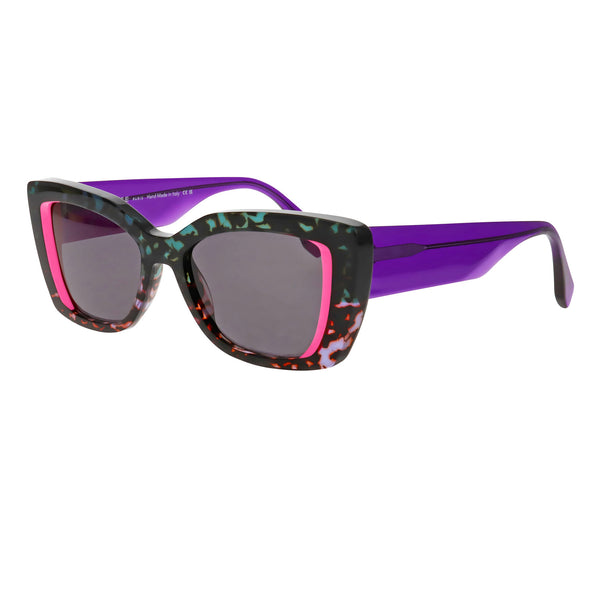 Face A Face - Ashoka 1 - 6200 - Blue-Pink Tort / Grey Tinted Lenses - Butterfly - Rectangle - Sunglasses - Plastic - Acetate