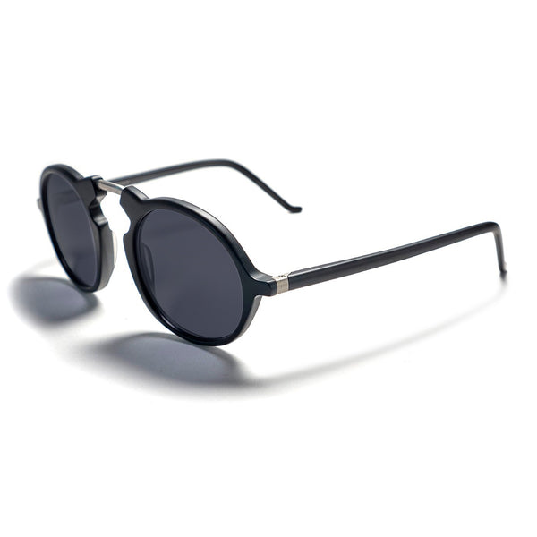 MD1888 - BUCHANAN - 8048 - Matte Black / Silver / Grey-Tinted Lenses - Round - Plastic - Acetate - Sunglasses