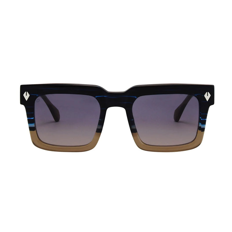 T Henri - Jalpa - Port - Blue to Brown Gradient Tinted Lenses - Rectangle - Plastic - Sunglasses - Luxury Eyewear