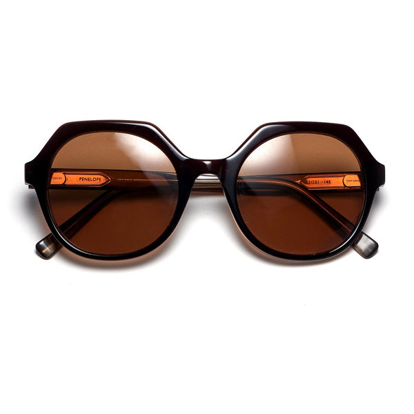 Tom Davies - Penelope - 2171 - Brown / Brown-Tinted Lenses - Hexagonal - Round - Plastic - Acetate - Women - Sunglasses