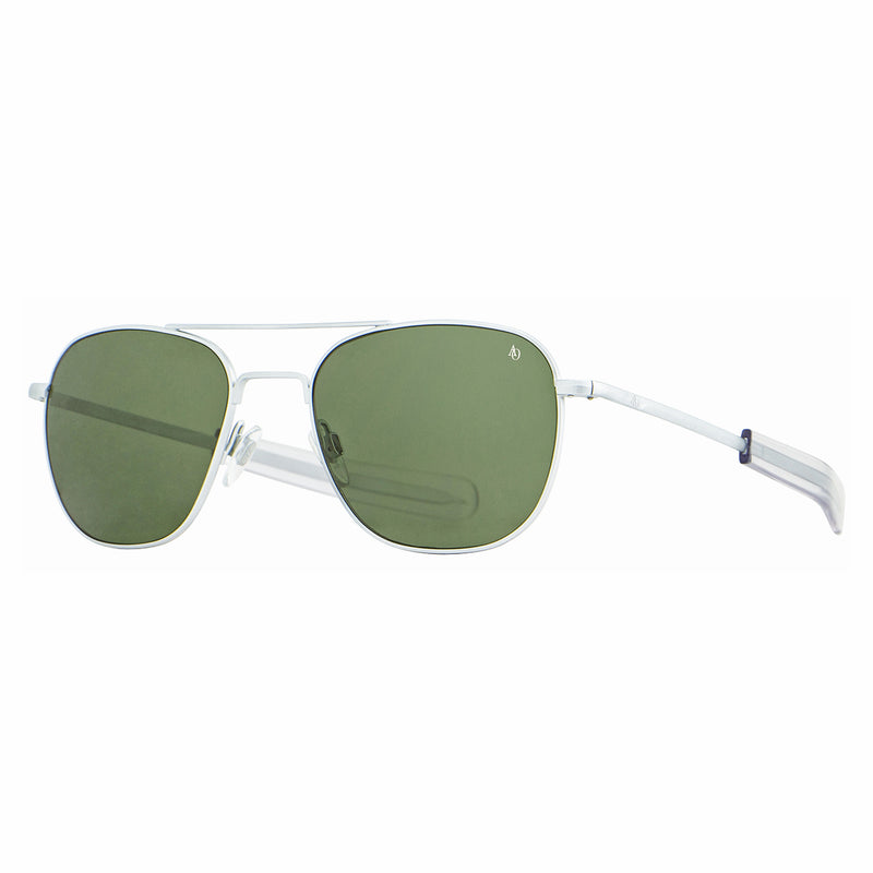 American Optical - Original Pilot - Matte Silver - Green-Tinted Glass Lenses - Bayonet Temple - sunglasses - glass lenses - metal - navigator