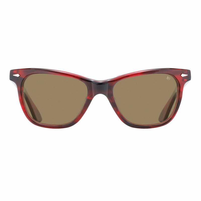 American Optical - Saratoga - Red Demi - Brown Nylon Tinted Lenses - Rectangle - Sunglasses - Plastic