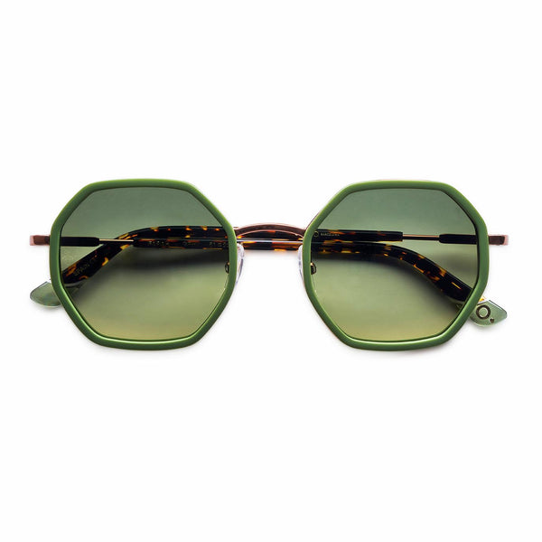 Etnia Barcelona - Farah - GRHV - Green / Rose Gold / G15 Gradient Tinted Lenses - Hexagonal Sunglasses - Sunglasses