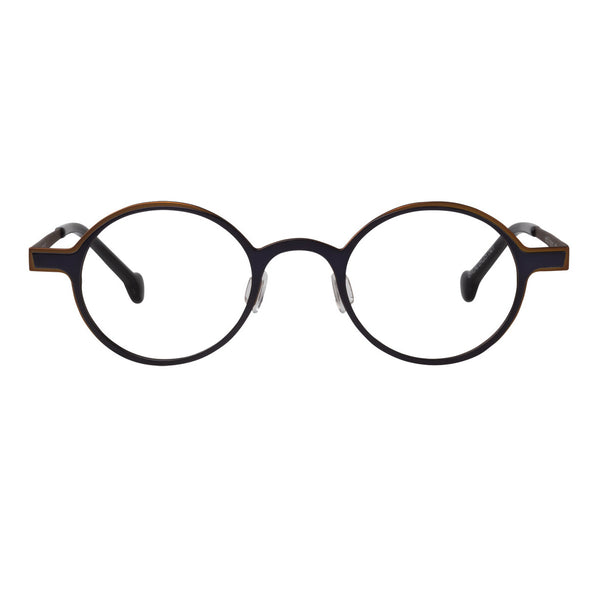 EyeOs - Logan - BLS - Blue Desert - Round - Titanium - Reading Glasses - Readers