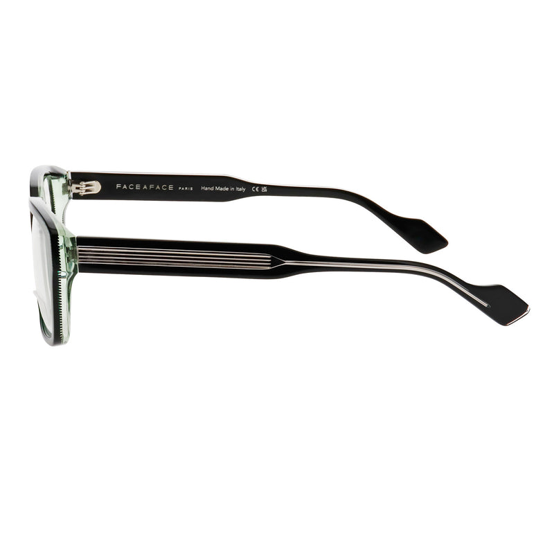 Face A Face - Clint 2 - 1107 - Green Lines / Silver - Rectangle - Plastic - Eyeglasses