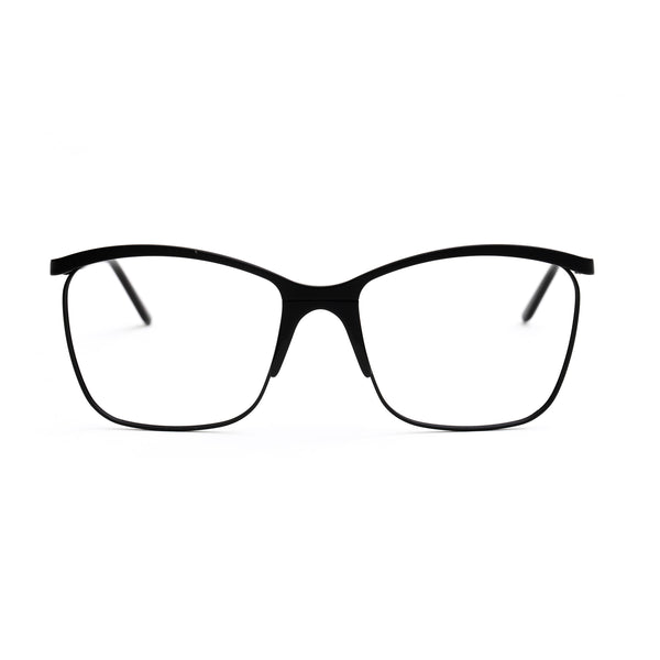 Andy Wolf - Frink - A - Black - Rectangle - Cateye - Metal - Eyeglasses - Hicks Brunson Eyewear