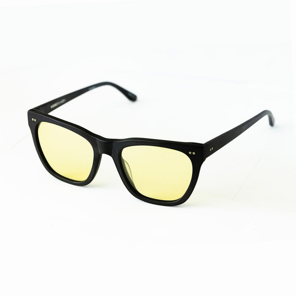 Hicks Brunson - Allen Poe - Black / Shooter-Yellow Tinted Lenses - Rectangle - Cat-eye - Sunglasses - Plastic
