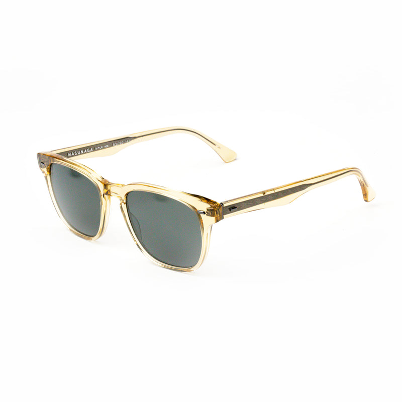 Masunaga - 070 - S23 - Light Brown / Mineral Glass Polarized G15 Lenses - Rectangle - Sunglasses - Hicks Brunson Eyewear