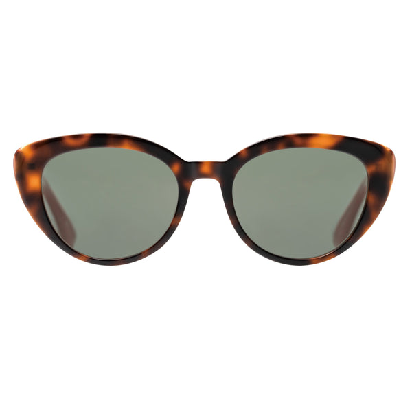 Masunaga - 098 - #S13 - Havana / Pink / Mineral Glass Grey-Tinted Lenses - Cateye - Cat-eye - Plastic - Sunglasses