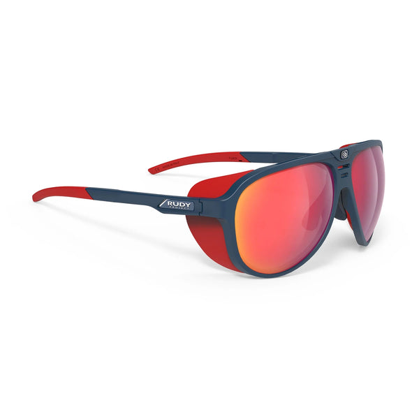 Rudy Project - Stardash - Blue Navy Matte - Multilaser Red - Mirrored Sunglasses - Aviator - Sideshield - sport sunglasses