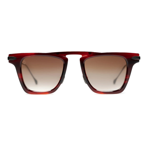 T Henri - Agera - Bordeaux - Mocha Gradient - Rectangle - Sunglasses - Titanium - Luxury Eyewear