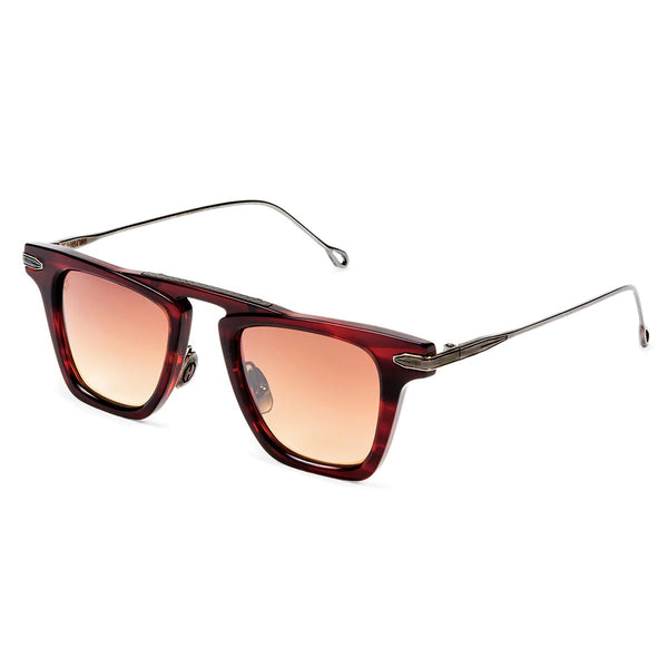 T Henri - Agera - Bordeaux - Mocha Gradient - Rectangle - Sunglasses - Titanium - Luxury Eyewear