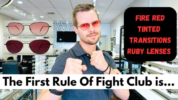 Fight Club Fire Red Lenses With Transitions Ruby in Oliver Peoples Aero