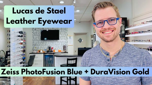 Lucas De Stael Blue Leather Eyewear | Zeiss PhotoFusion X Blue Lenses