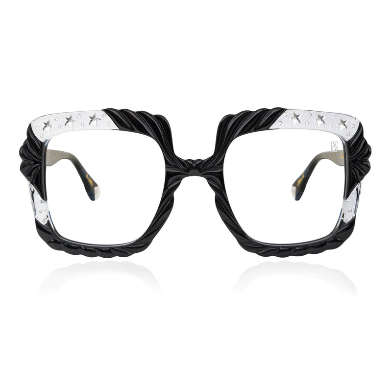 Anna-Karin Karlsson - AKK - Catching Stars - Black - Crystal - Stars - Rectangle - Acetate - Plastic - Eyeglasses