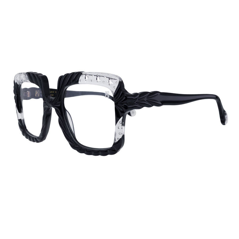 Anna-Karin Karlsson - AKK - Catching Stars - Black - Crystal - Stars - Rectangle - Acetate - Plastic - Eyeglasses
