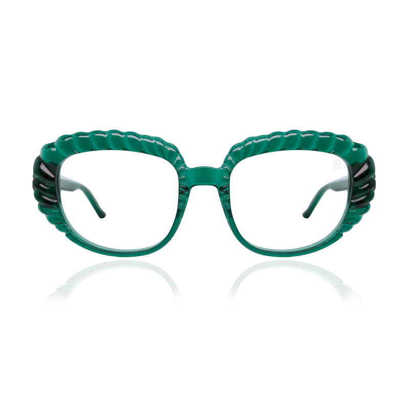 Anna-Karin Karlsson - AKK - Sea Shelly - Emerald - Rectangle - Acetate - Plastic - Eyeglasses