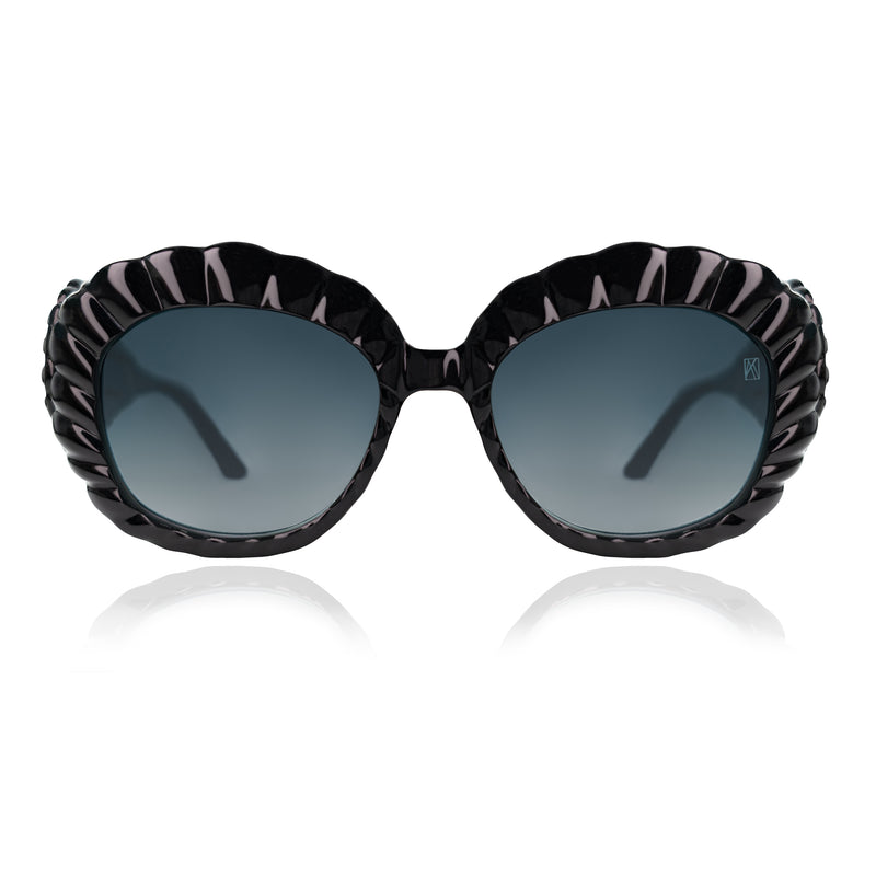 Anna-Karin Karlsson - AKK - Shade of Sirens - Black - Gradient Grey Tinted Lenses - Rectangle - Plastic - Acetate - Sunglasses