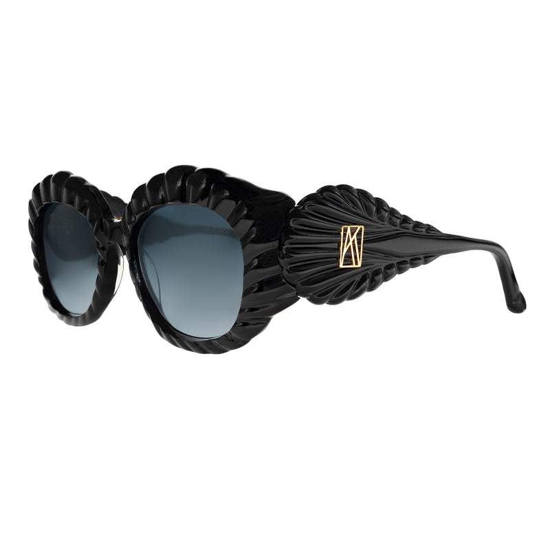 Anna-Karin Karlsson - AKK - Shade of Sirens - Black - Gradient Grey Tinted Lenses - Rectangle - Plastic - Acetate - Sunglasses