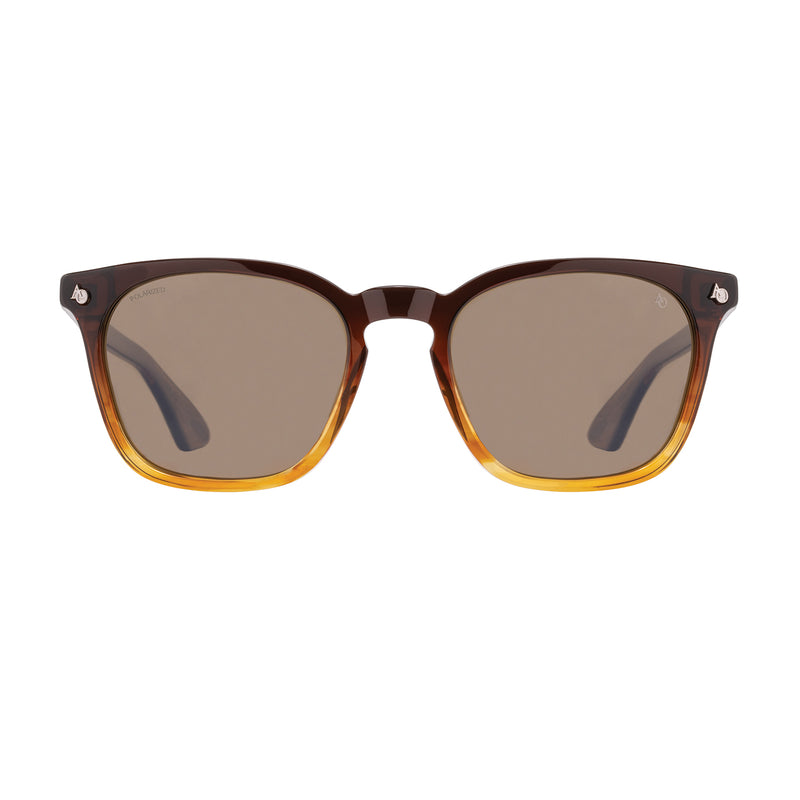 American Optical - Alden - Chestnut Fade - Brown Polarized - Rectangle - Plastic - Acetate - Polarized - Sunglasses