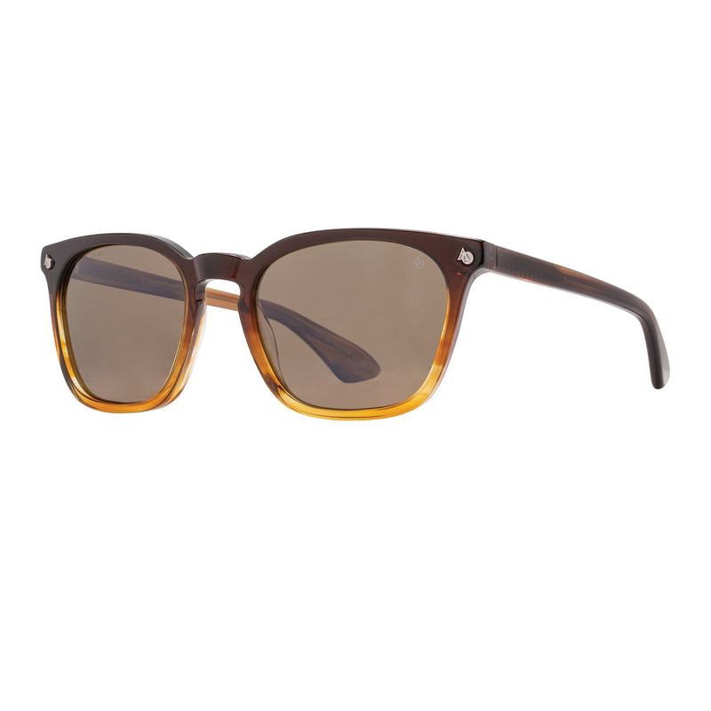 American Optical - Alden - Chestnut Fade - Brown Polarized - Rectangle - Plastic - Acetate - Polarized - Sunglasses