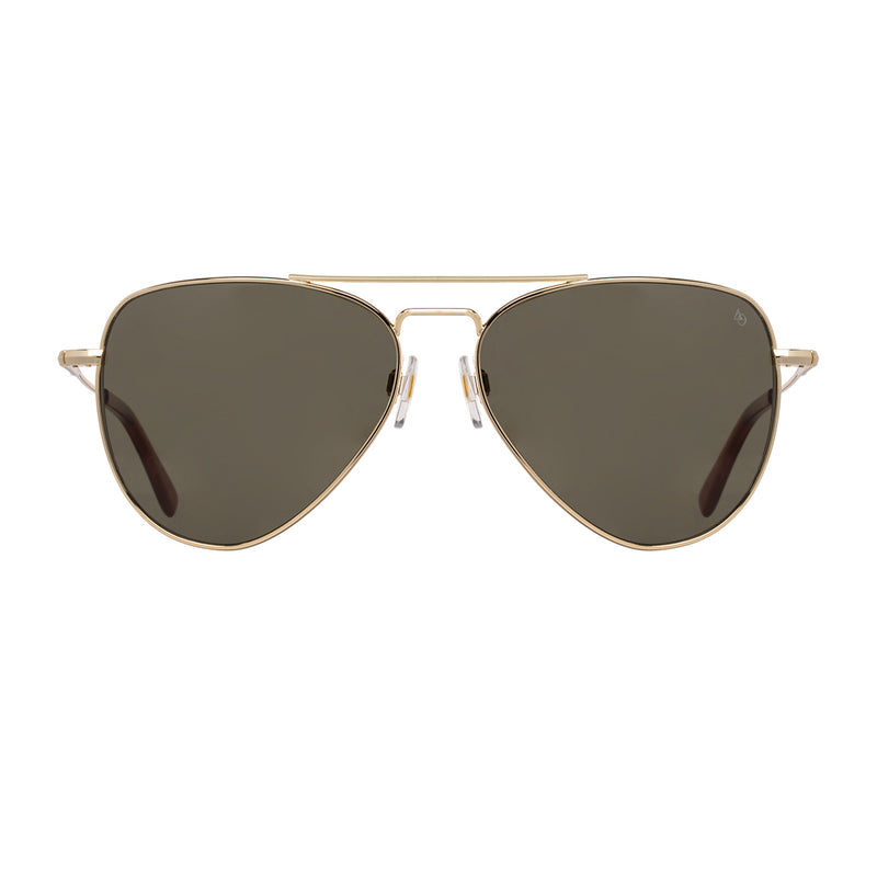 American Optical - Fletcher - Gold - Green Polarized Lenses - Aviator - Metal - Polarized - Sunglasses