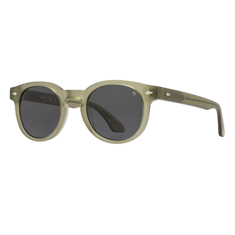 American Optical - Hadley - Sage - Gray Nylon Tinted Lenses - Round - Acetate - Plastic - Sunglasses