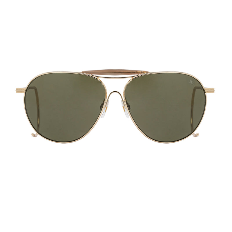 American Optical - Hazemaster - Gold - Green - Aviator - Cable Temples - Metal - Sunglasses