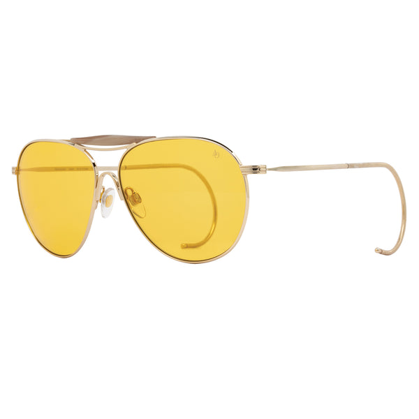 American Optical - Hazemaster - Gold - Nylon Orange Tinted Lenses - Aviator - Metal - Cable Temples - Sweat Bar - Sunglasses