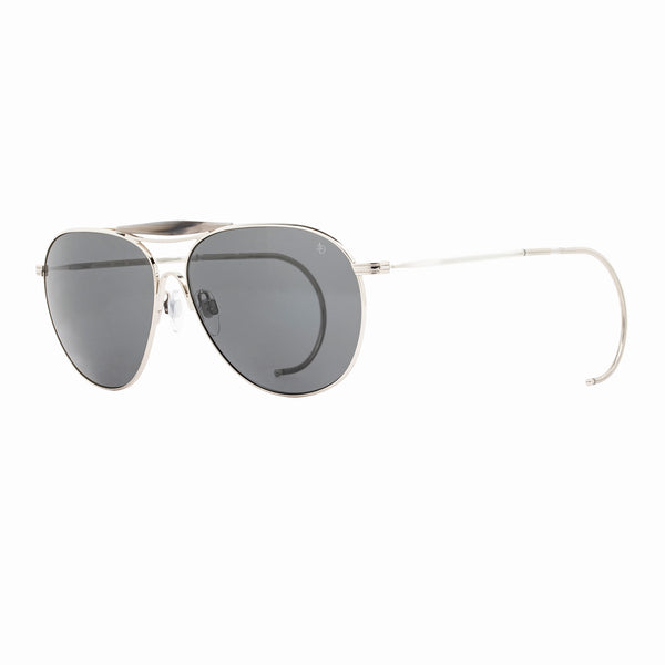 American Optical - Hazemaster - Pewter - Nylon Grey Tinted Lenses - Aviator - Metal - Cable Temples - Sweat Bar - Sunglasses