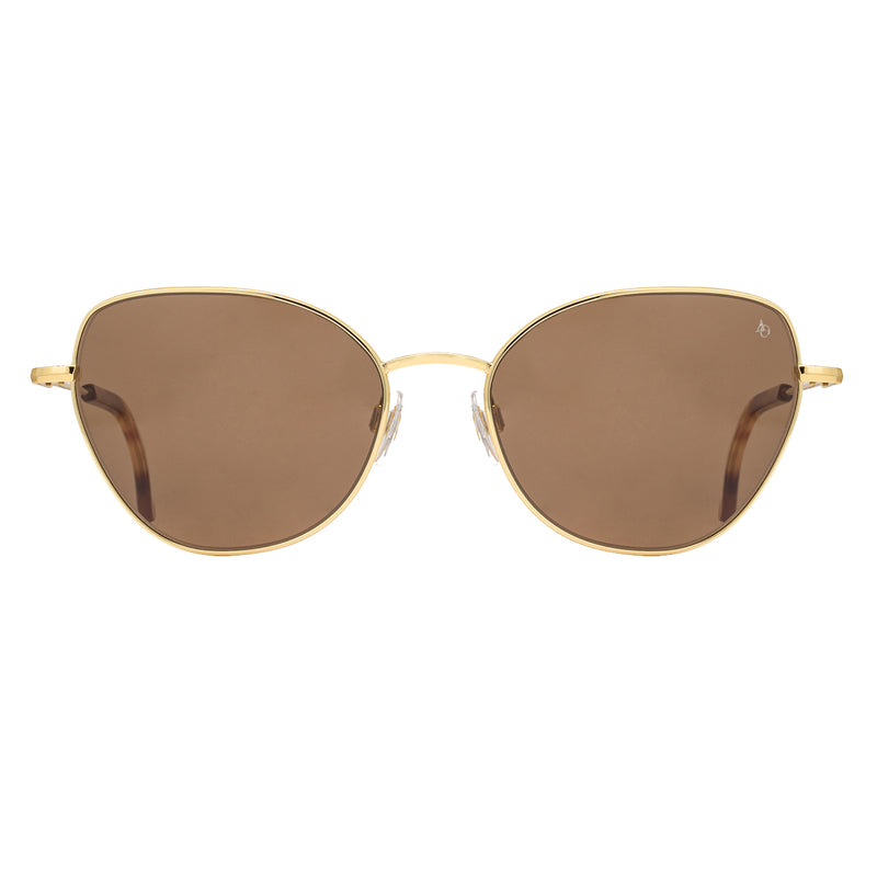 American Optical - Whitney - Gold / Brown Polarized Tinted Lenses - Cat-eye - Cateye - Metal - sunglasses