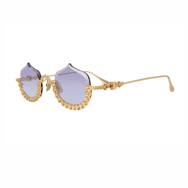 Anna-Karin Karlsson - Crystal Meringue - Gold / Violet Gradient Tinted Lenses - Half-rim - Sunglasses - Metal - Luxury Eyewear