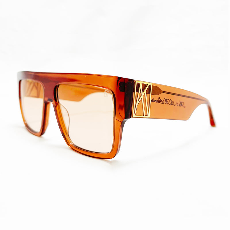 Anna-Karin Karlsson - Mr 3AM Stories - Fudge Gold - Gradient Brown Tinted Lenses - Rectangle - Plastic - Sunglasses - Luxury Eyewear