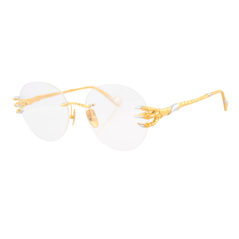 Anna-Karin Karlsson - The Claw & The Nest Panto - 24K Gold - Rimless - Eyeglasses - Metal - Luxury Eyewear