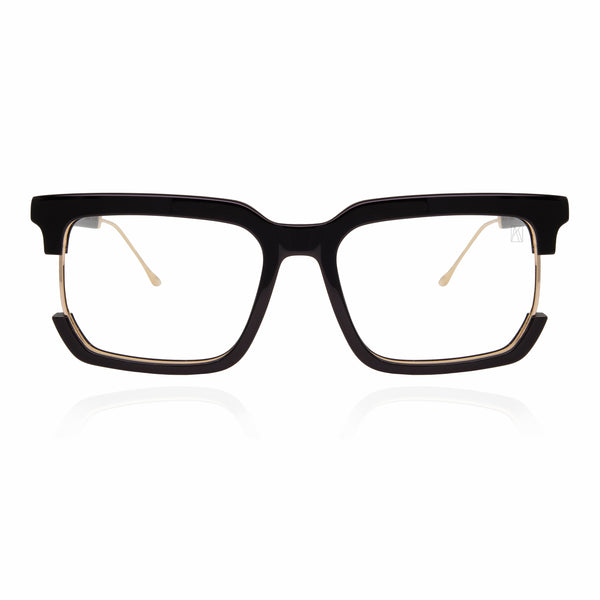 Anna-Karin Karlsson - Vegas Syndrome - Black / Gold - Rectangle - Metal - Eyeglasses - Luxury Eyewear