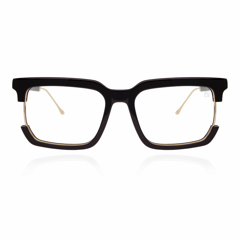 Anna-Karin Karlsson - Vegas Syndrome - Black / Gold - Rectangle - Metal - Eyeglasses - Luxury Eyewear