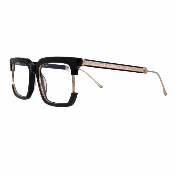 Anna-Karin Karlsson - Vegas Syndrome - Black / Gold - Rectangle - Metal - Eyeglasses - Luxury Eyewear