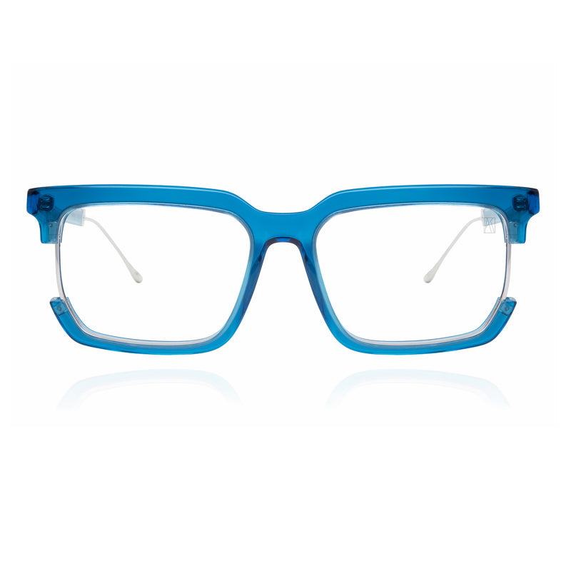 Anna-Karin Karlsson - Vegas Syndrome - Midnight Blue / Silver - Rectangle - Metal - Eyeglasses - Luxury Eyewear