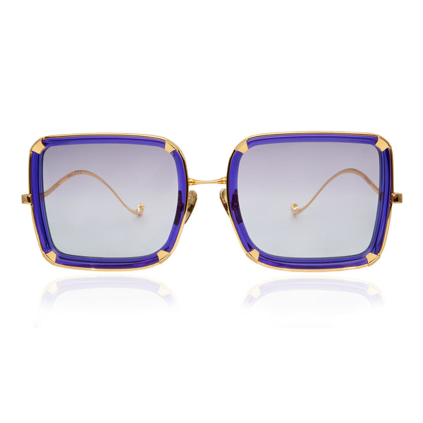 Anna-Karin Karlsson - White Moon - Purple / Gold / Gradient Purple Lenses - Rectangle - Metal - Plastic - Sunglasses - Luxury Eyewear