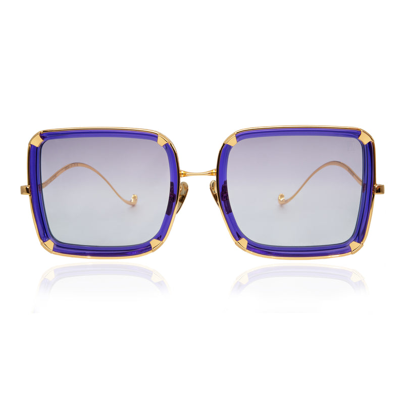 Anna-Karin Karlsson - White Moon - Purple / Gold / Gradient Purple Lenses - Rectangle - Metal - Plastic - Sunglasses - Luxury Eyewear