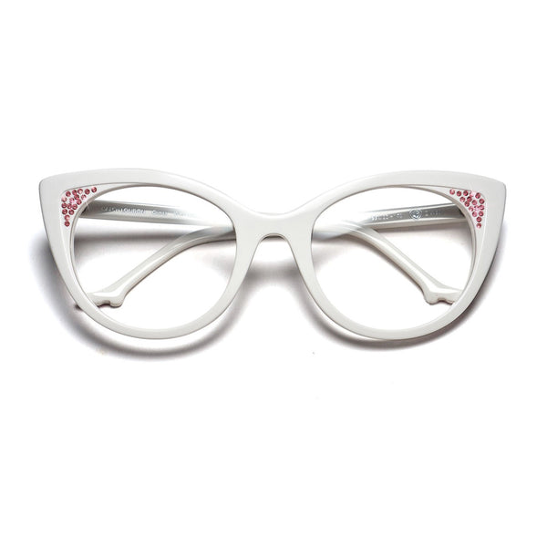 Catch London - Glinda - White-03 - White - Cat-eye - Cateye - Plastic - Acetate - Eyeglasses