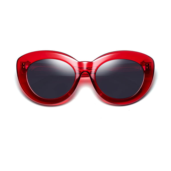 Catch London - Goose Green - Red-19 / Grey Tinted Lenses - Bold - Cat-eye - Sunglasses - Plastic