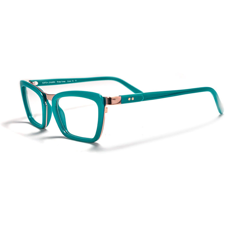 Catch London - Pindar Street - Green-26 - Metal - Plastic - Acetate - Rectangle - Cat-eye - Cateye - Eyeglasses