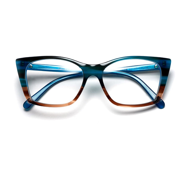 Catch London - Sheen - Blue-05 - Rectangle - Cat-eye - Plastic - Acetate - Eyeglasses