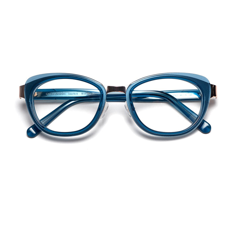 Catch London - Swanfeild - Blue-44 - Blue / Gold - Cateye - Cat-eye - Plastic - Metal - Acetate - Eyeglasses