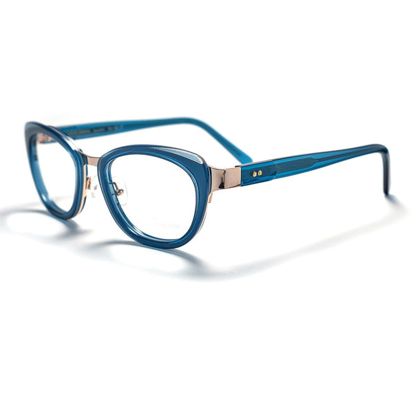 Catch London - Swanfeild - Blue-44 - Blue / Gold - Cateye - Cat-eye - Plastic - Metal - Acetate - Eyeglasses