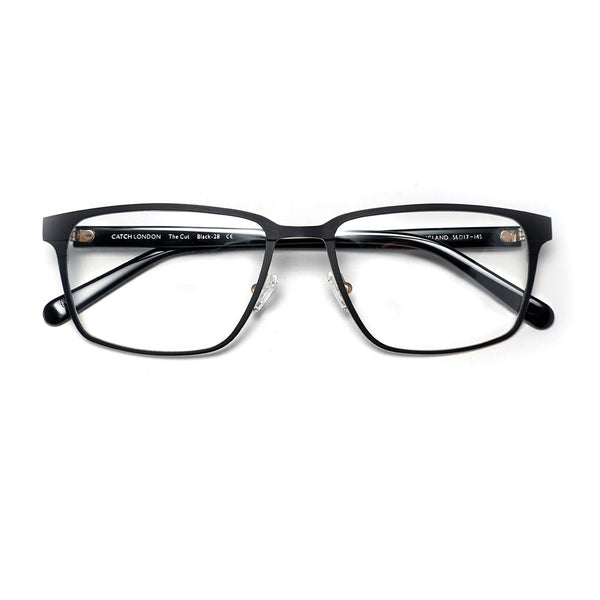 Catch London - The Cut - Black-28 - Matte Black / Matte Gold - Rectangle - Metal - Eyeglasses