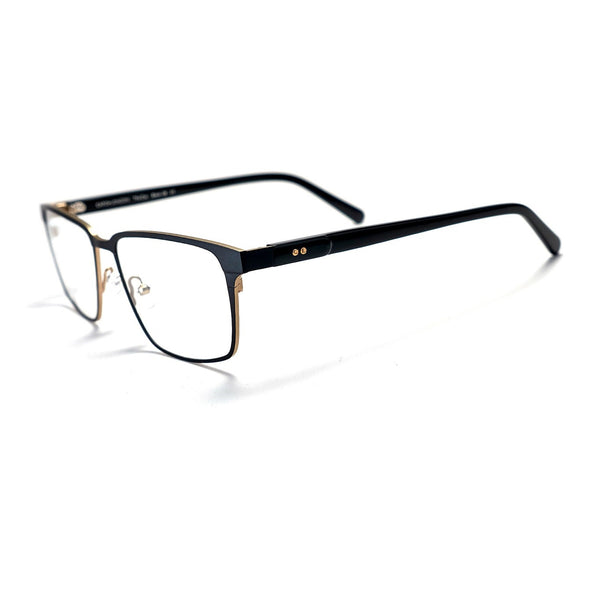 Catch London - The Cut - Black-28 - Matte Black / Matte Gold - Rectangle - Metal - Eyeglasses