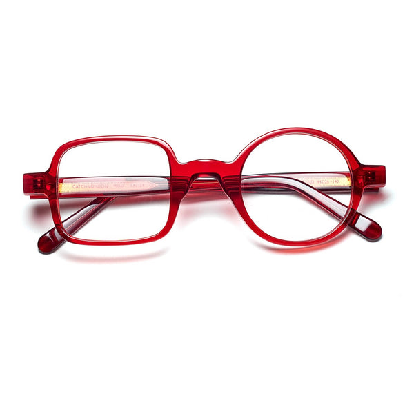 Catch London - Wonk - Red-24 - Red - Rectangle - Round - Plastic - Acetate - Eyeglasses